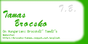 tamas brocsko business card